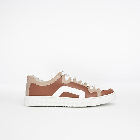 Pierre Hardy ALPHA SNEAKERS - WOMEN, light brown, beige and white calfskin