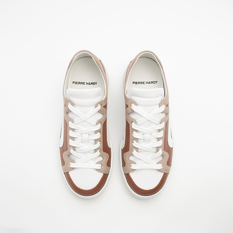 Pierre Hardy ALPHA SNEAKERS - WOMEN, light brown, beige and white calfskin, vue 2
