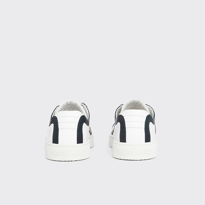 Pierre Hardy BASKETS ALPHA - FEMME, cuir de veau blanc, vert, bleu marine et bordeaux, vue 6