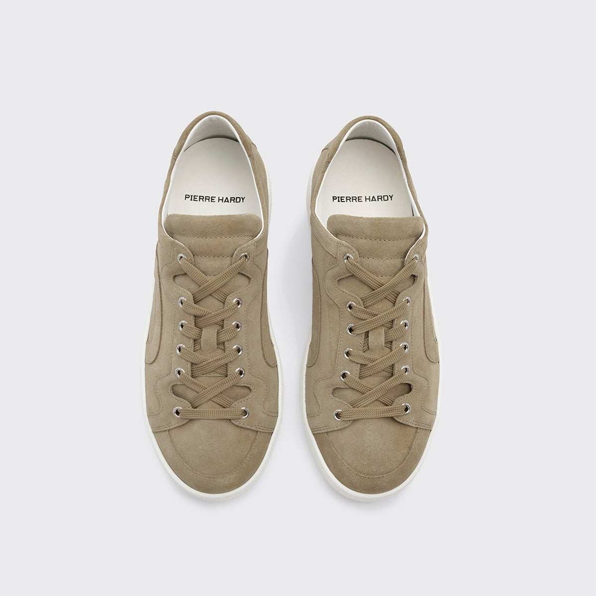 Pierre Hardy BASKETS ALPHA - FEMME, cuir de veau velours sable, vue 3