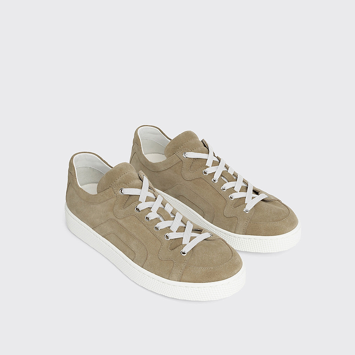 Pierre Hardy BASKETS ALPHA - FEMME, cuir de veau velours sable, vue 6