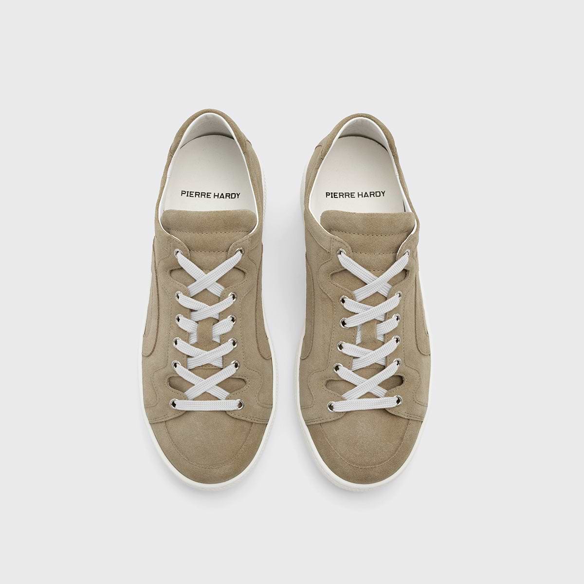 Pierre Hardy BASKETS ALPHA - FEMME, cuir de veau velours sable, vue 2