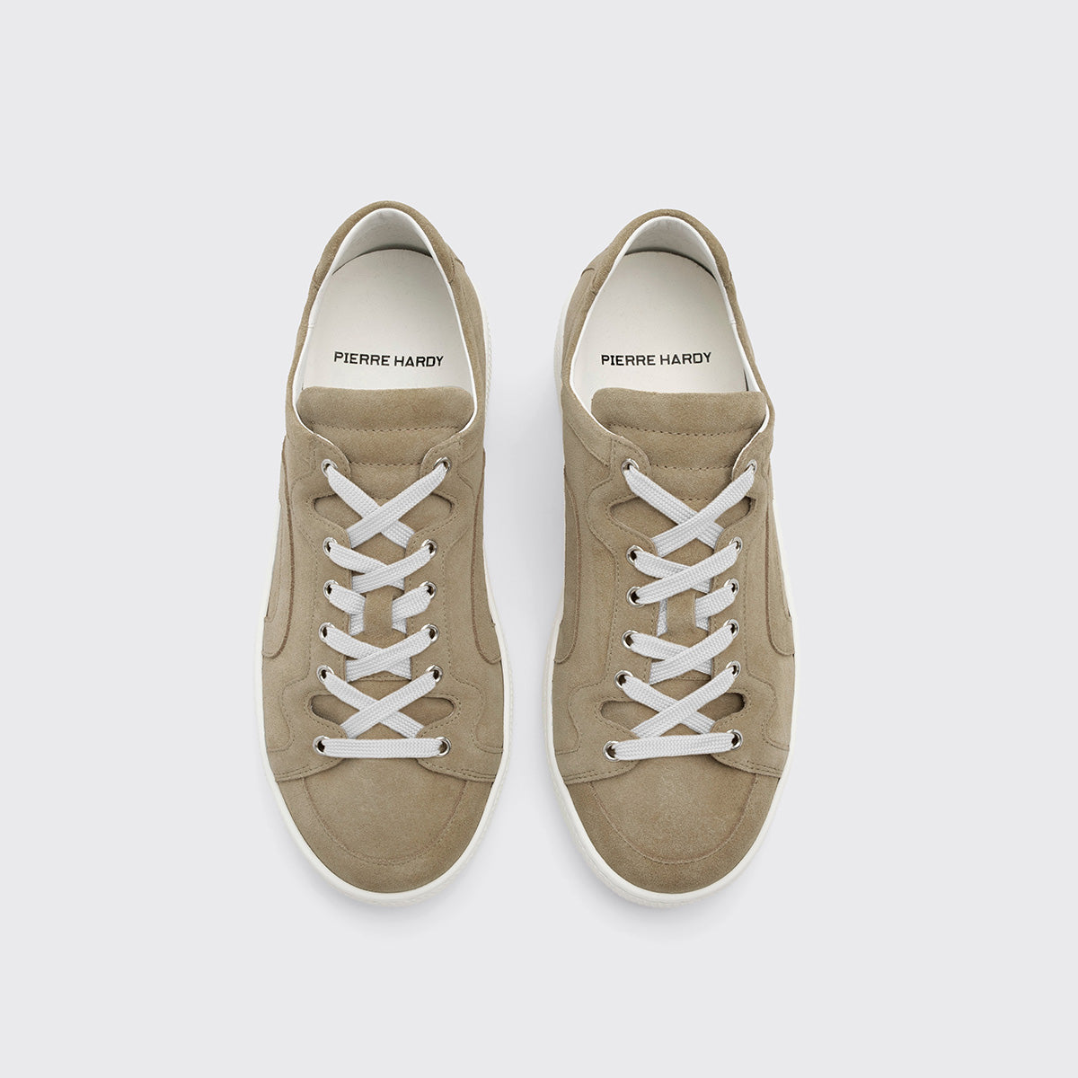 Pierre Hardy BASKETS ALPHA - FEMME, cuir de veau velours sable, vue 2