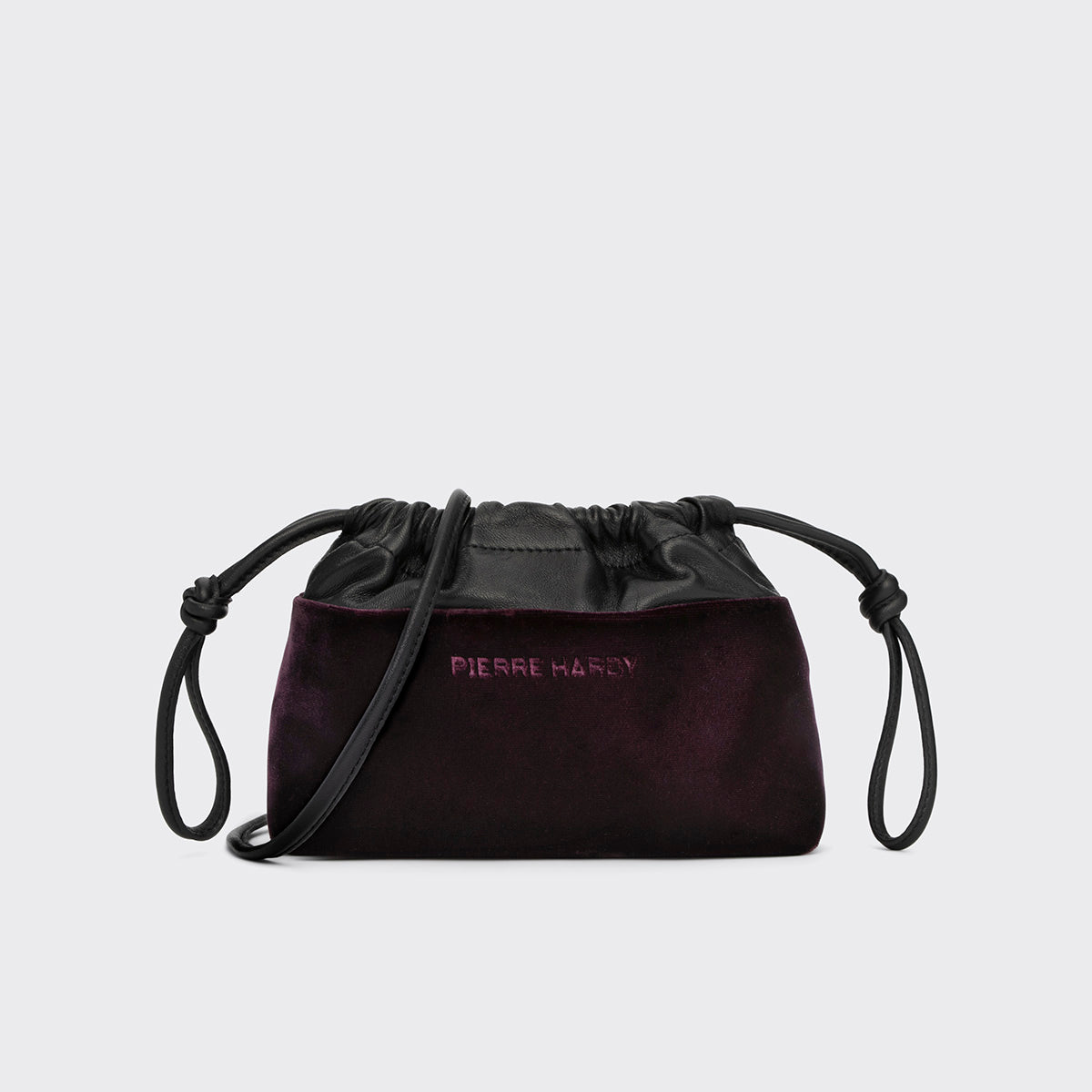 Pierre Hardy MINI TWIN CLUTCH, plum suede and black lambskin
