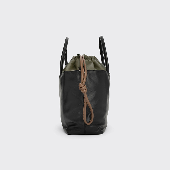 Pierre Hardy TWIN BAG, black calfskin and khaki lambskin, vue 4