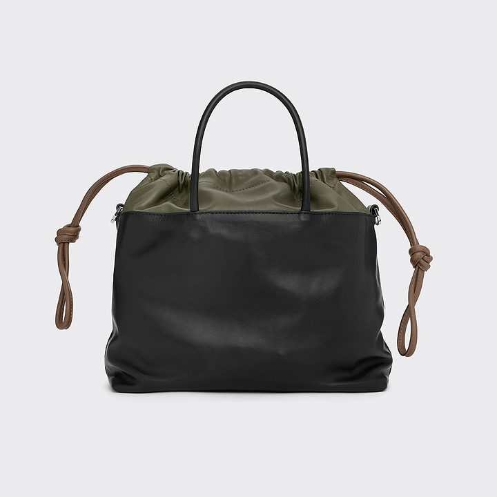 Pierre Hardy TWIN BAG, black calfskin and khaki lambskin, vue 6