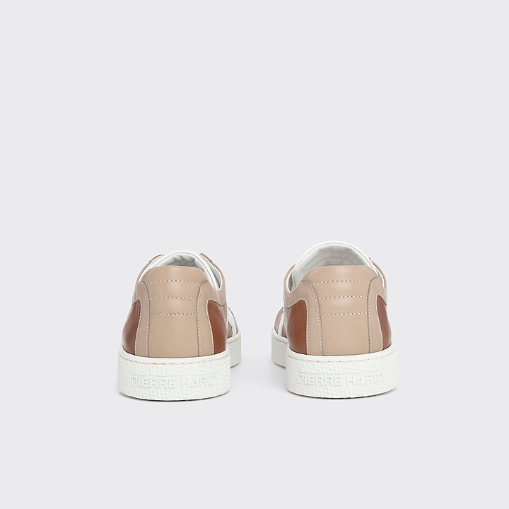 Pierre Hardy BASKETS ALPHA - HOMME, cuir de veau marron clair, beige et blanc, vue 6