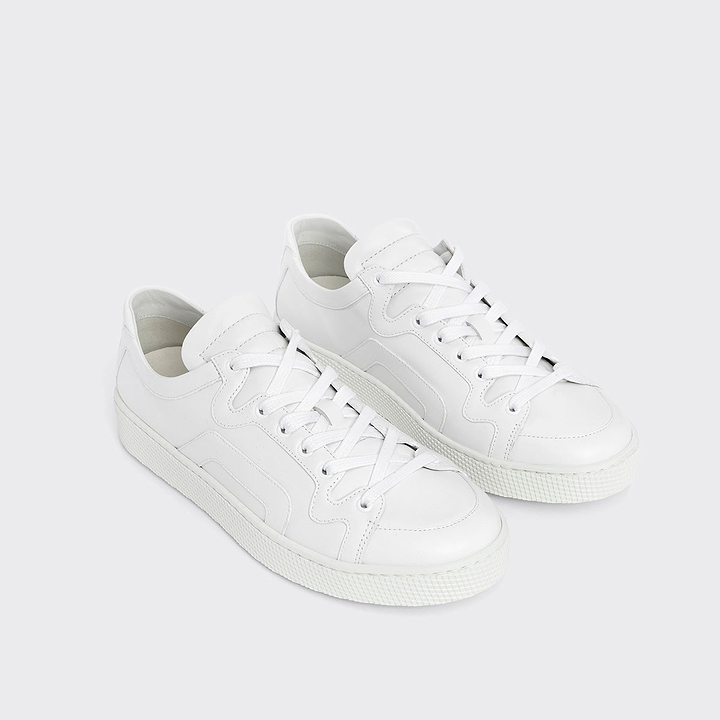 Pierre Hardy BASKETS ALPHA - HOMME, cuir de veau blanc, vue 3