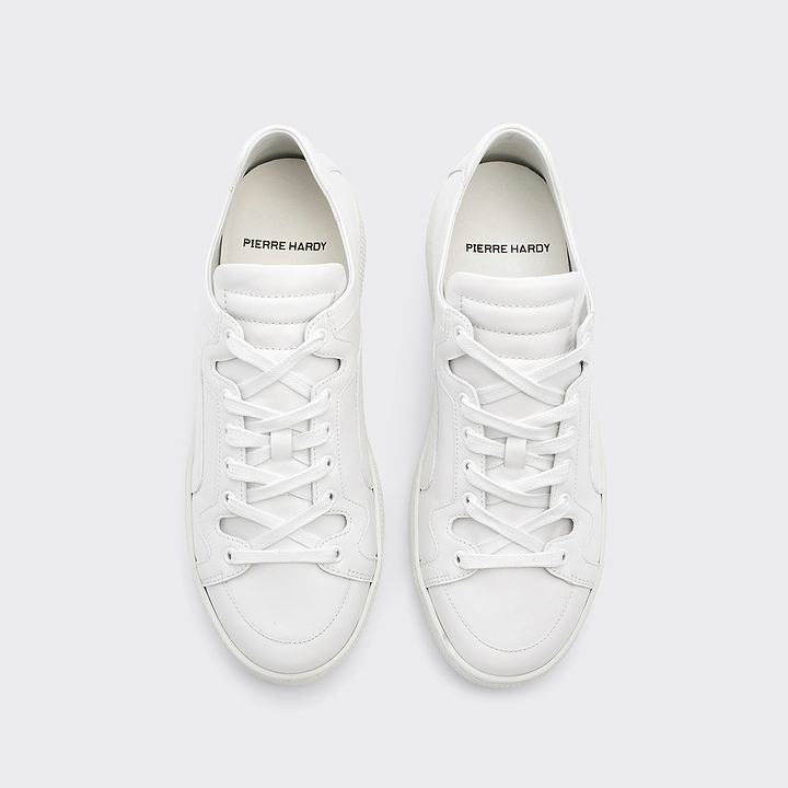 Pierre Hardy BASKETS ALPHA - HOMME, cuir de veau blanc, vue 2
