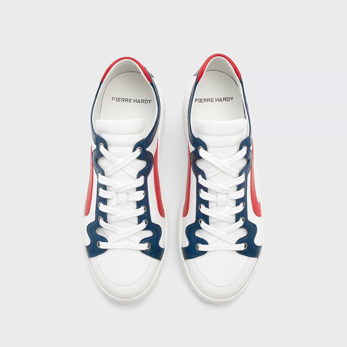 Pierre Hardy ALPHA SNEAKERS - MEN, white, navy and red calfskin, vue 2