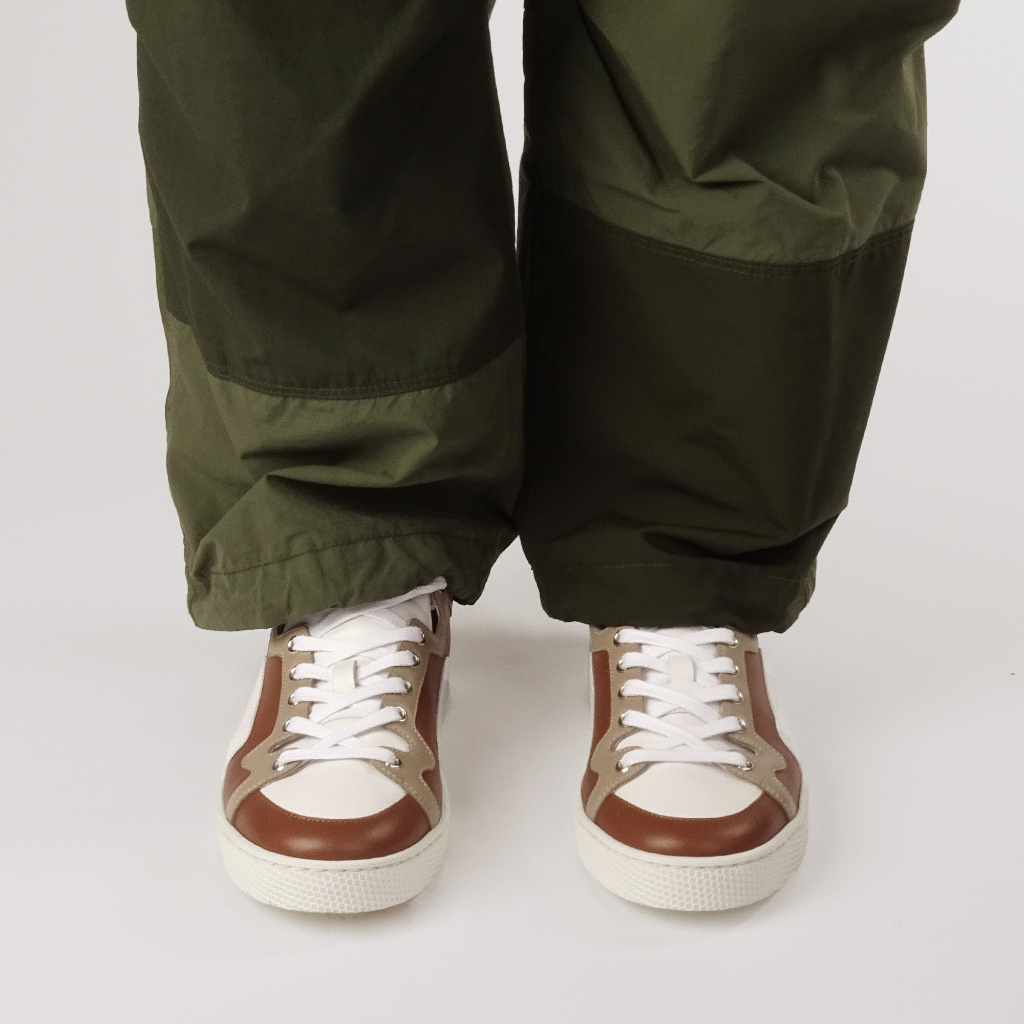 Pierre Hardy BASKETS ALPHA - HOMME, cuir de veau marron clair, beige et blanc, vue 4