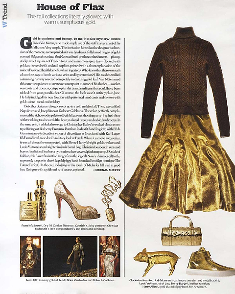 W Magazine — House of Flax feature, August 2006