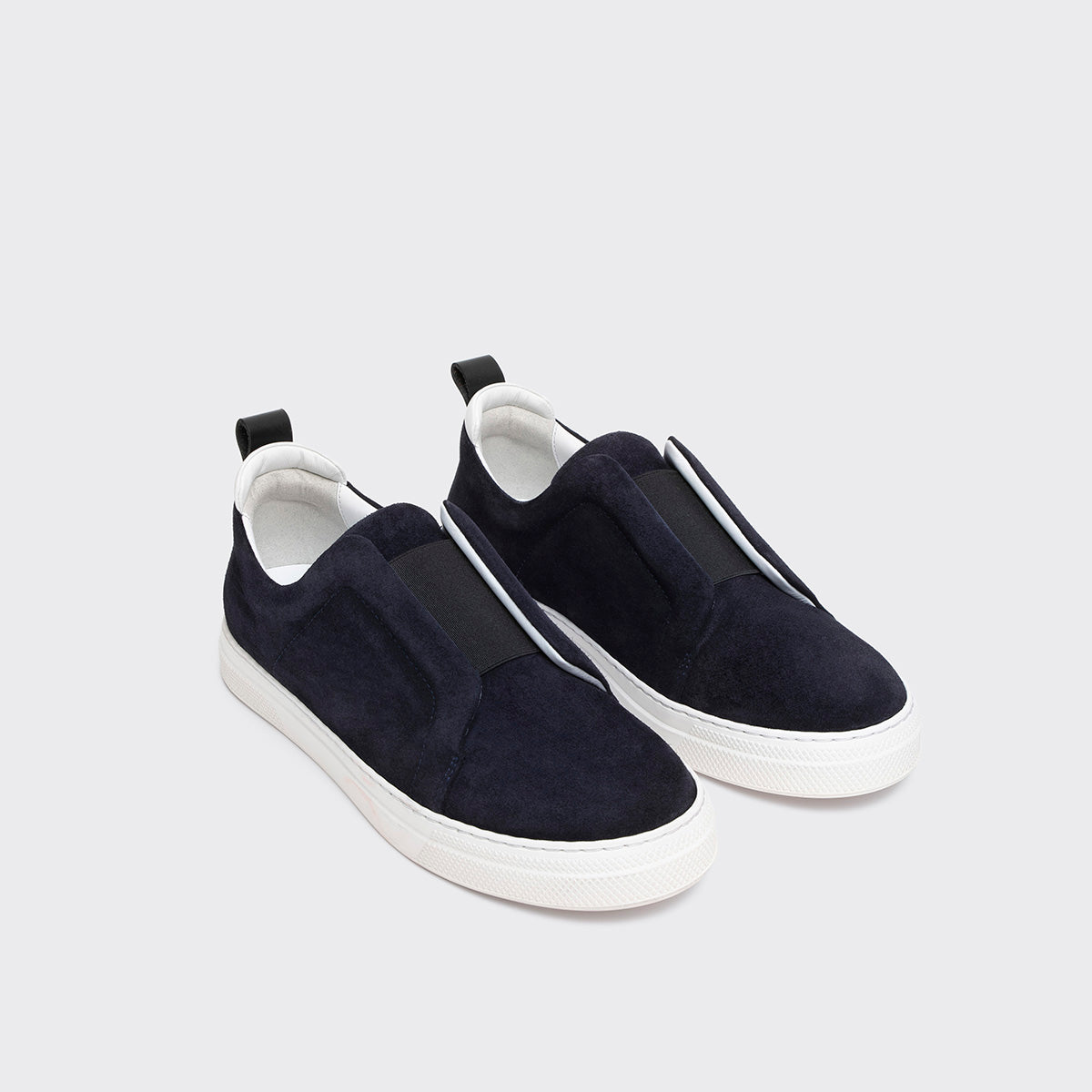 Pierre Hardy SLIDER SNEAKERS, cuir de veau velours bleu marine, vue 3