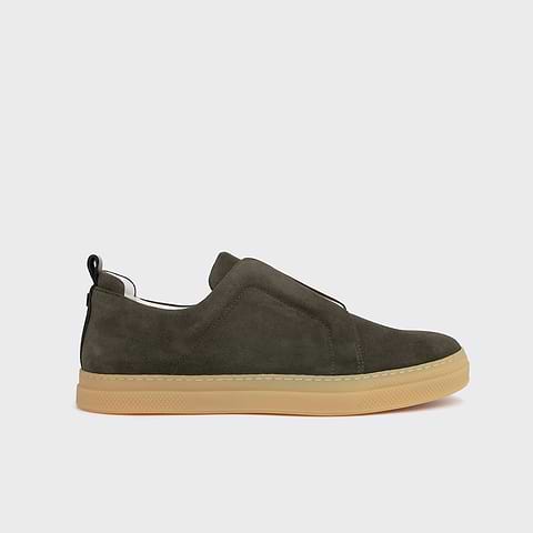 Pierre Hardy BASKETS SLIDER, cuir de veau velours kaki