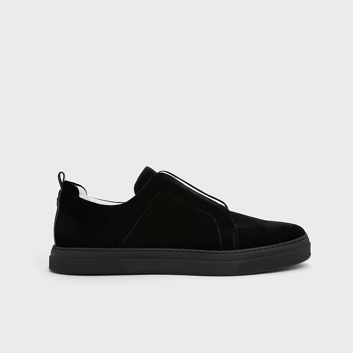 Pierre Hardy SLIDER SNEAKERS, calfskin and black suede