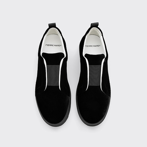 Pierre Hardy SLIDER SNEAKERS, calfskin and black suede, vue 2