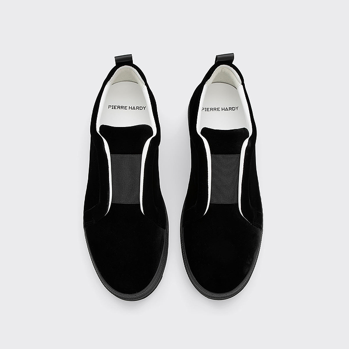 Pierre Hardy SLIDER SNEAKERS, calfskin and black suede, vue 2