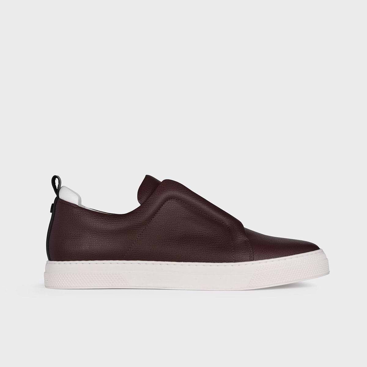 Baskets SLIDER pour homme en cuir graine bordeaux PIERRE HARDY