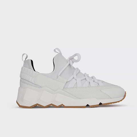 Pierre Hardy BASKETS TREK COMET, mesh blanc avec empiècements en veau blanc