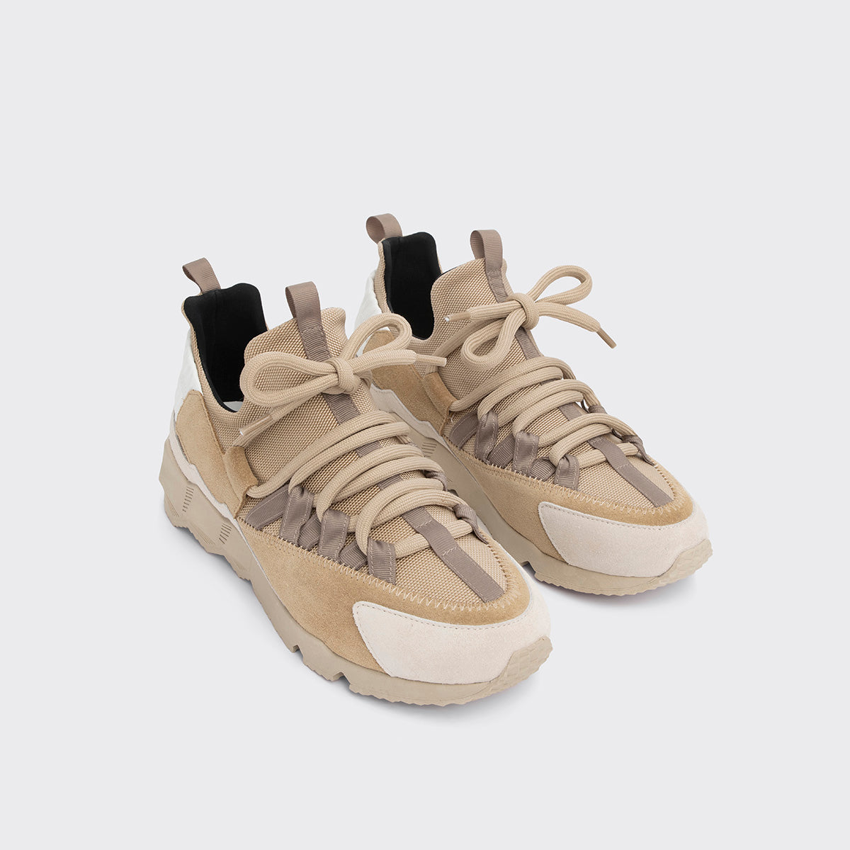 Pierre Hardy TREK COMET SNEAKERS, sand nylon canvas and sand and beige suede calfskin, vue 3