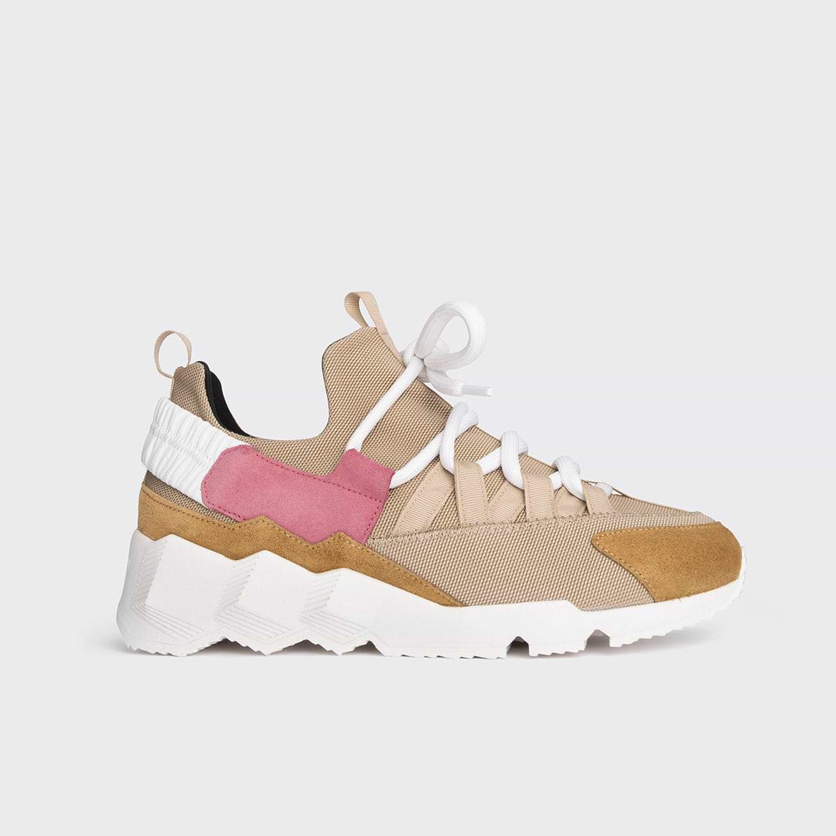 PIERRE HARDY スニーカー TREK COMET NS04Z ローカット TREK COMET women's sneakers in sand canvas & leather