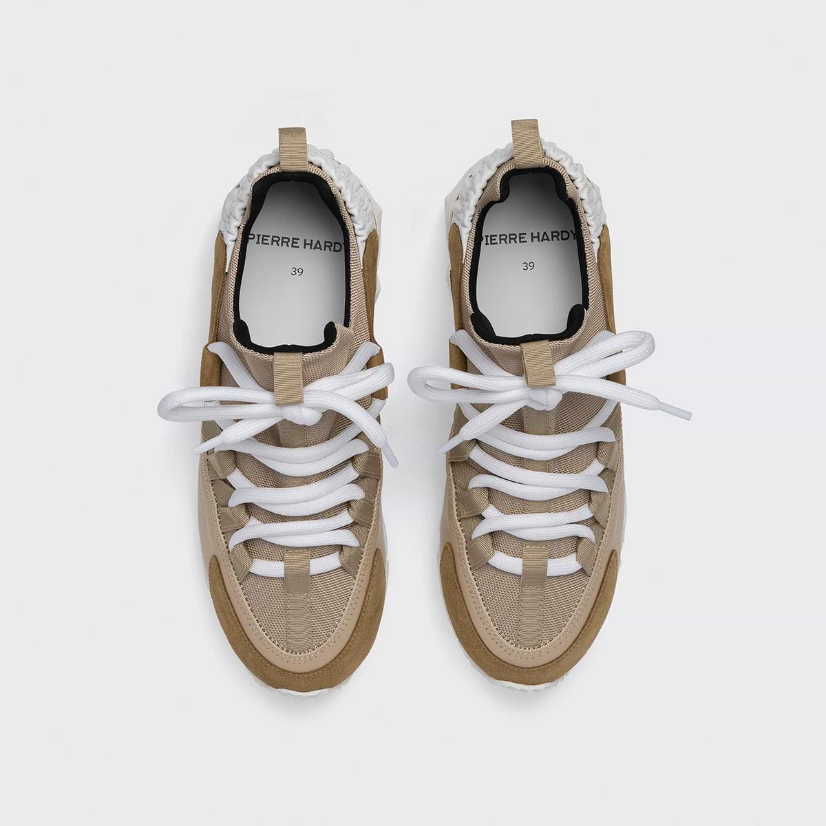 Baskets femme TREK COMET en toile cuir sable PIERRE HARDY
