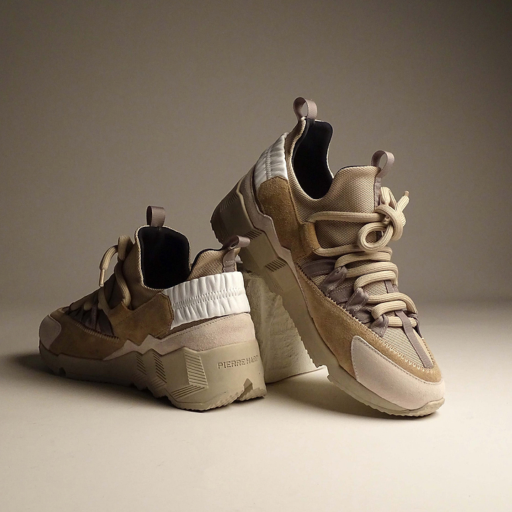 Pierre Hardy TREK COMET SNEAKERS, sand nylon canvas and sand and beige suede calfskin, vue 6
