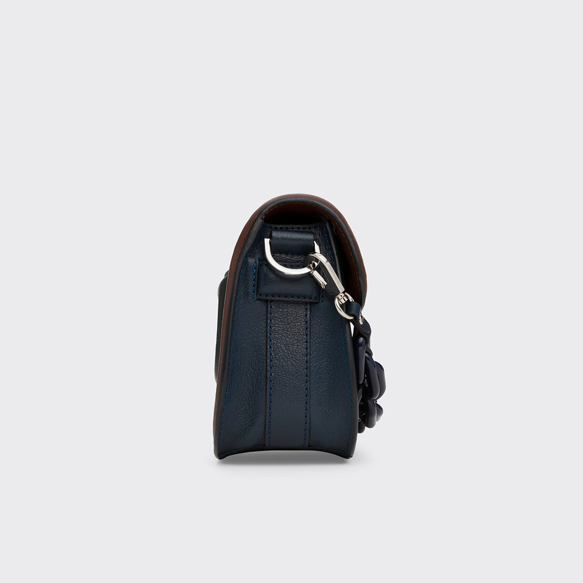 Pierre Hardy MINI ALPHAVILLE BAG, navy and brown grained kidskin, vue 3