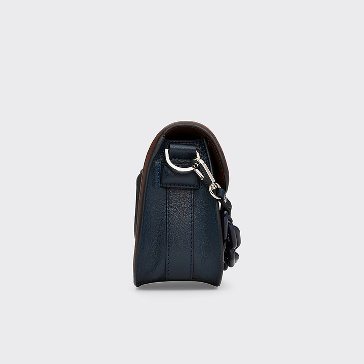 Pierre Hardy MINI ALPHAVILLE BAG, navy and brown grained kidskin, vue 3