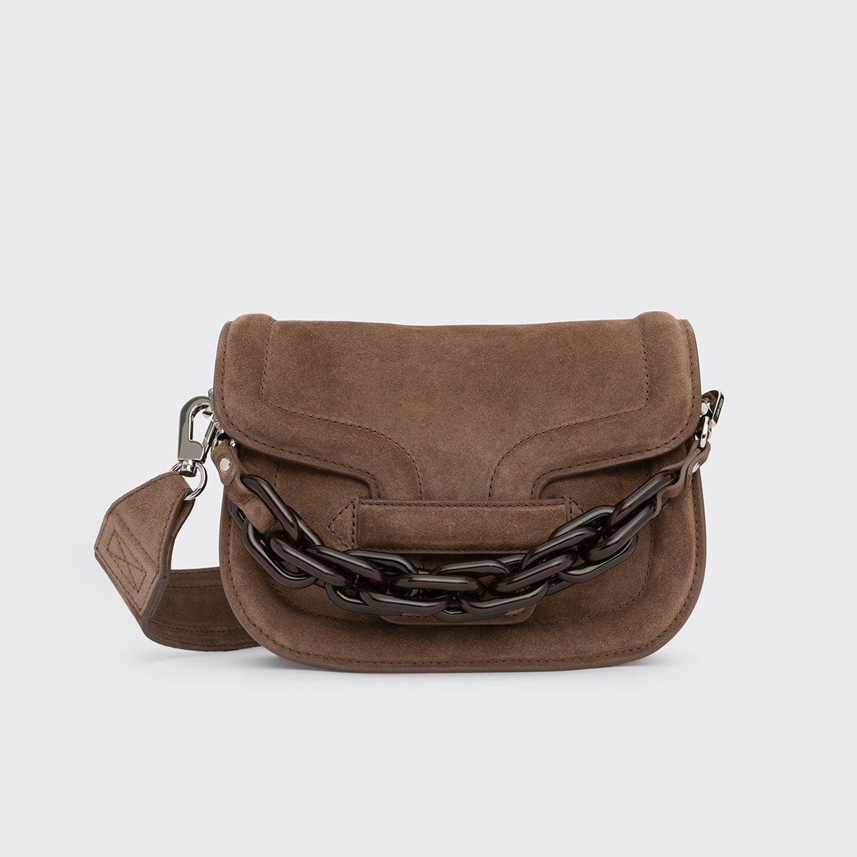 Pierre Hardy MINI ALPHAVILLE BAG, light brown suede calfskin