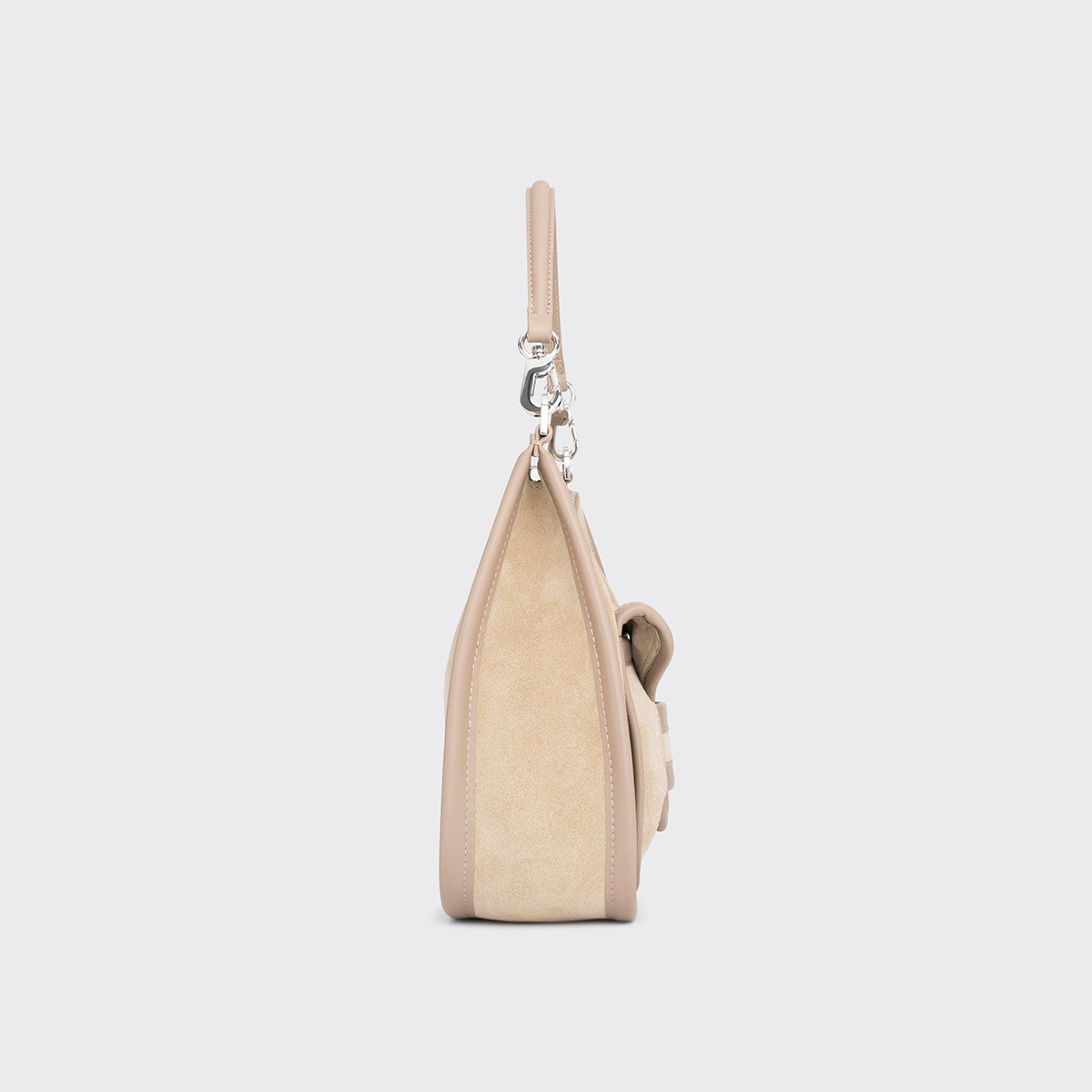 Pierre Hardy ALPHA DAY BAG, beige suede calfskin and calfskin, vue 3