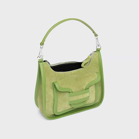 Pierre Hardy SAC ALPHA DAY, cuir de veau velours et cuir de veau grainé vert, vue 2