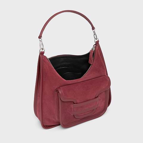 Pierre Hardy SAC ALPHA DAY MAXI, cuir de veau velours et cuir de veau grainé bordeaux, vue 2