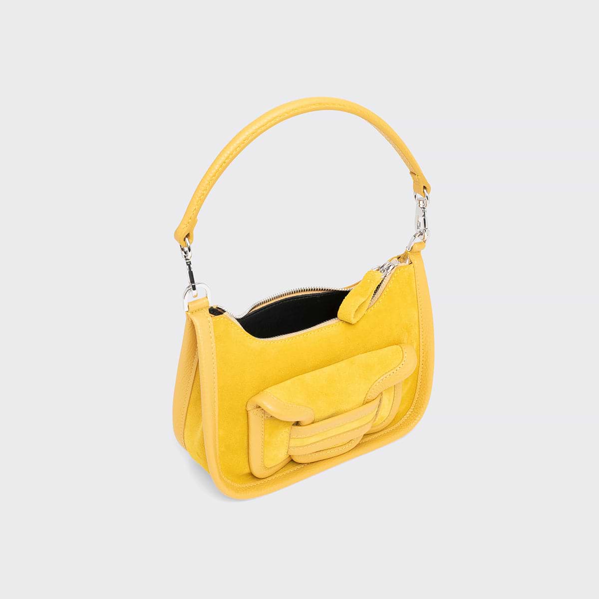 Pierre Hardy SAC ALPHA DAY MINI, cuir de veau velours et cuir de veau grainé jaune, vue 2