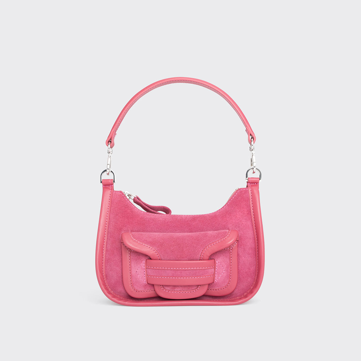 Pierre Hardy SAC ALPHA DAY MINI, cuir de veau velours et cuir de veau rose, vue 6