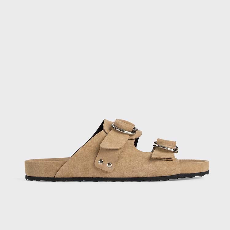Pierre Hardy MULE PLATE BEACH RIDER, veau velours sable