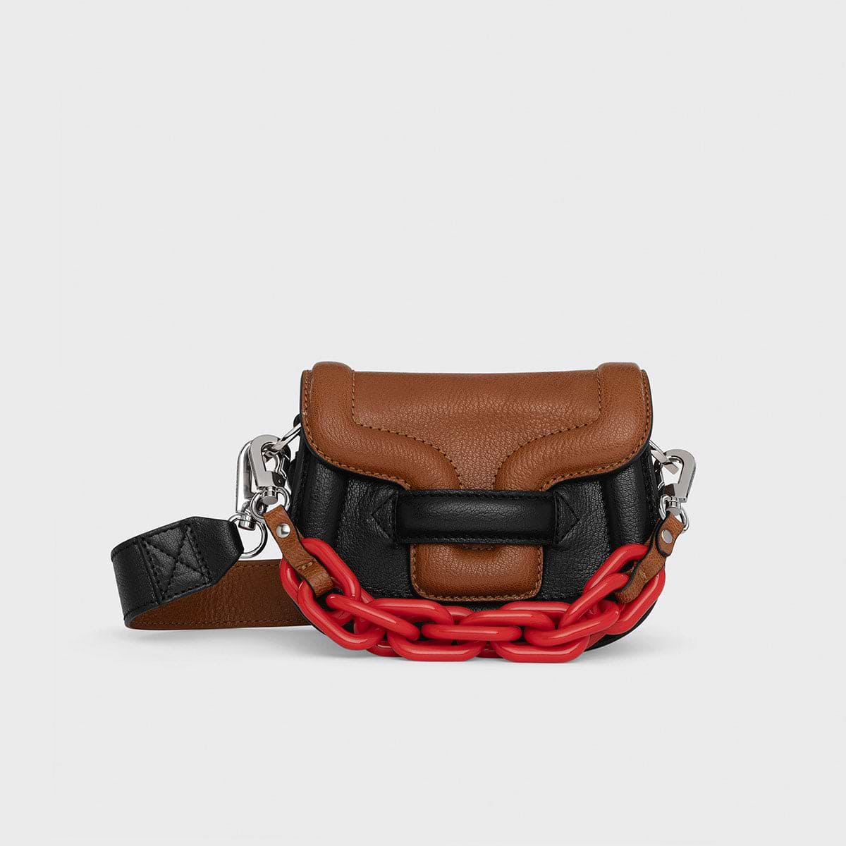 MICRO ALPHAVILLE handbag in camel black leather PIERRE HARDY