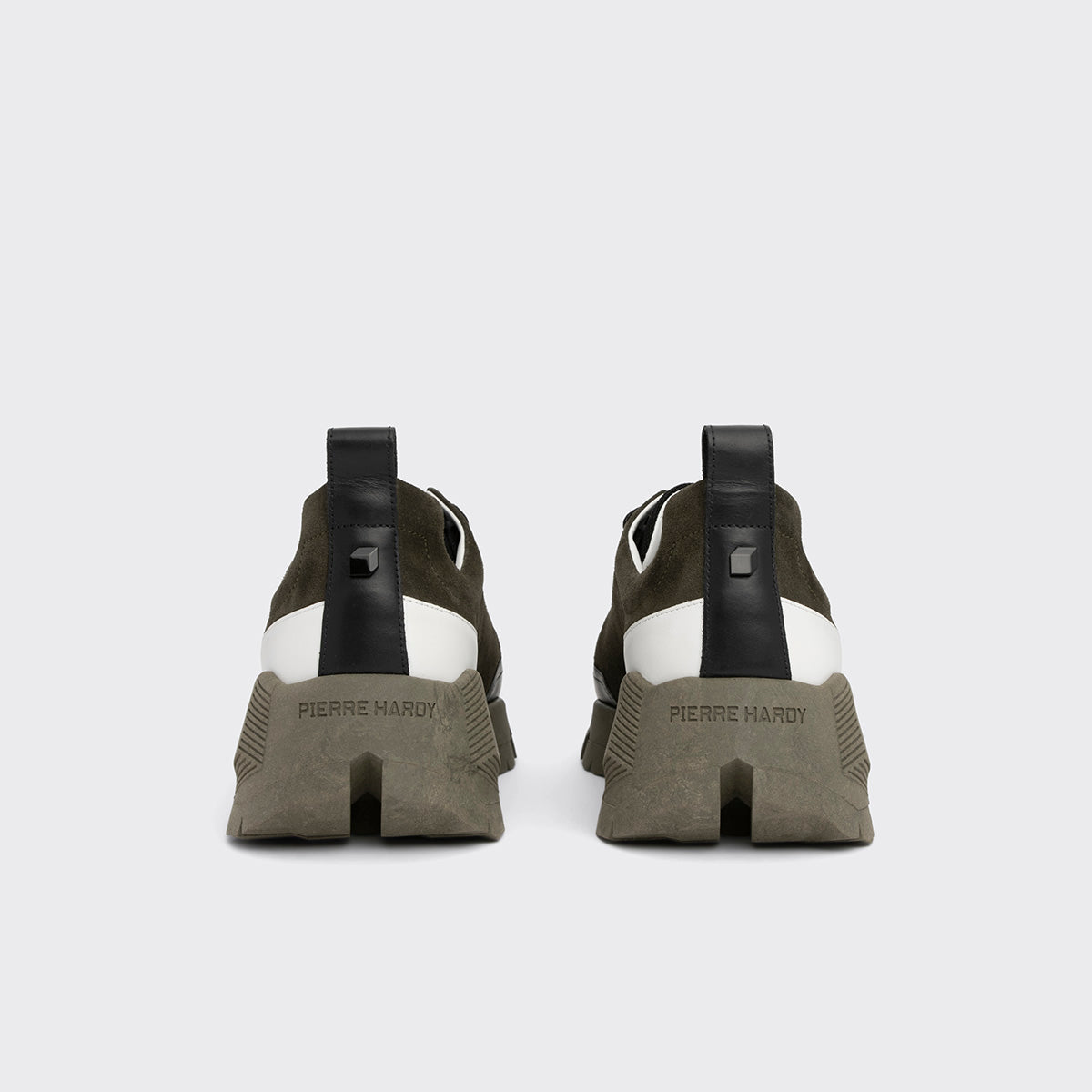 Pierre Hardy STREET LIFE SNEAKERS, black nylon canvas, khaki suede calfskin and black and white calfskin, vue 8