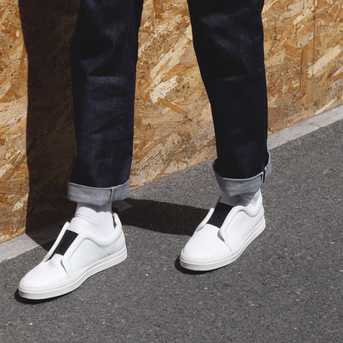 SLIDER sneakers for men in white leather — PIERRE HARDY