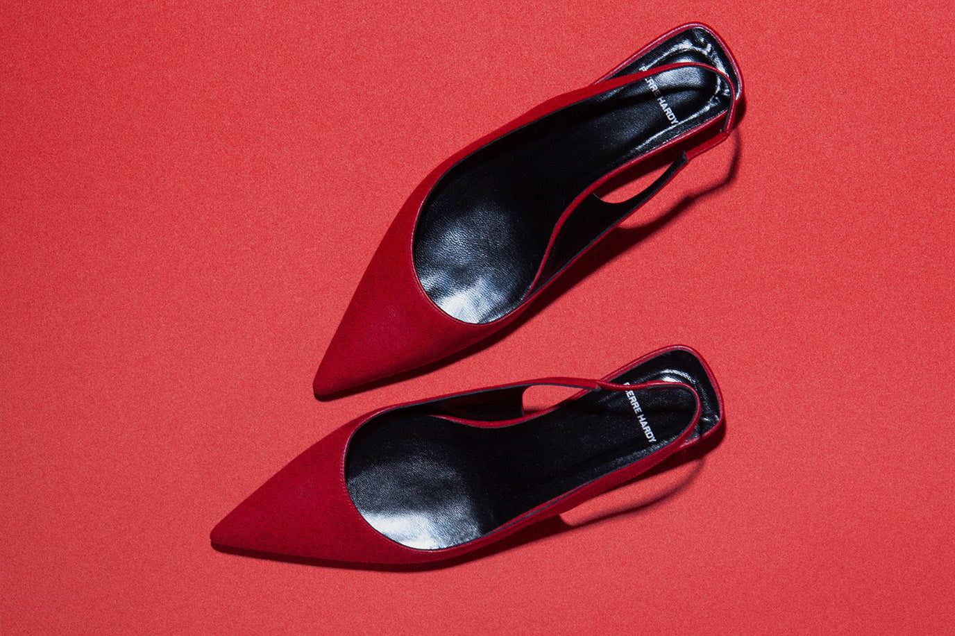 サンダル・ミュール Pierre Hardy SS25 Heeled shoes (ABM02 PATENT KIDRED) STELLA slingback pumps for women in red patent leather