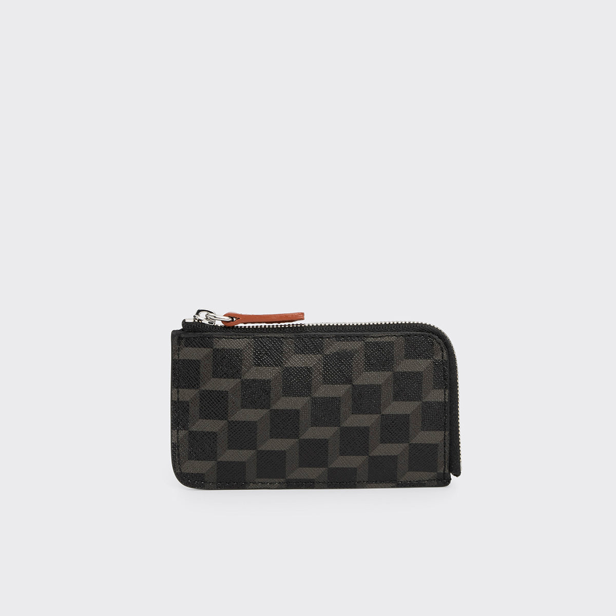 Pierre Hardy BABYLONE COIN PURSE, black cube perspective coated canvas and black, camel and rust calfskin, vue 3