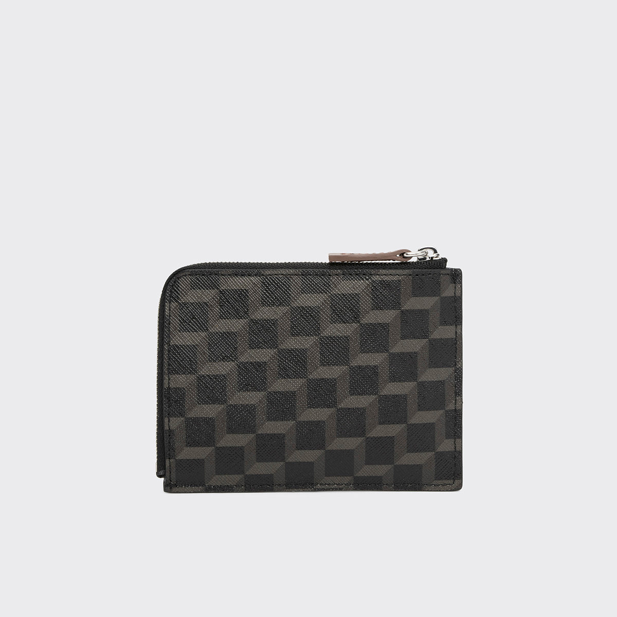 Pierre Hardy VALOIS COIN PURSE, black cube perspective coated canvas and camel calfskin, vue 3