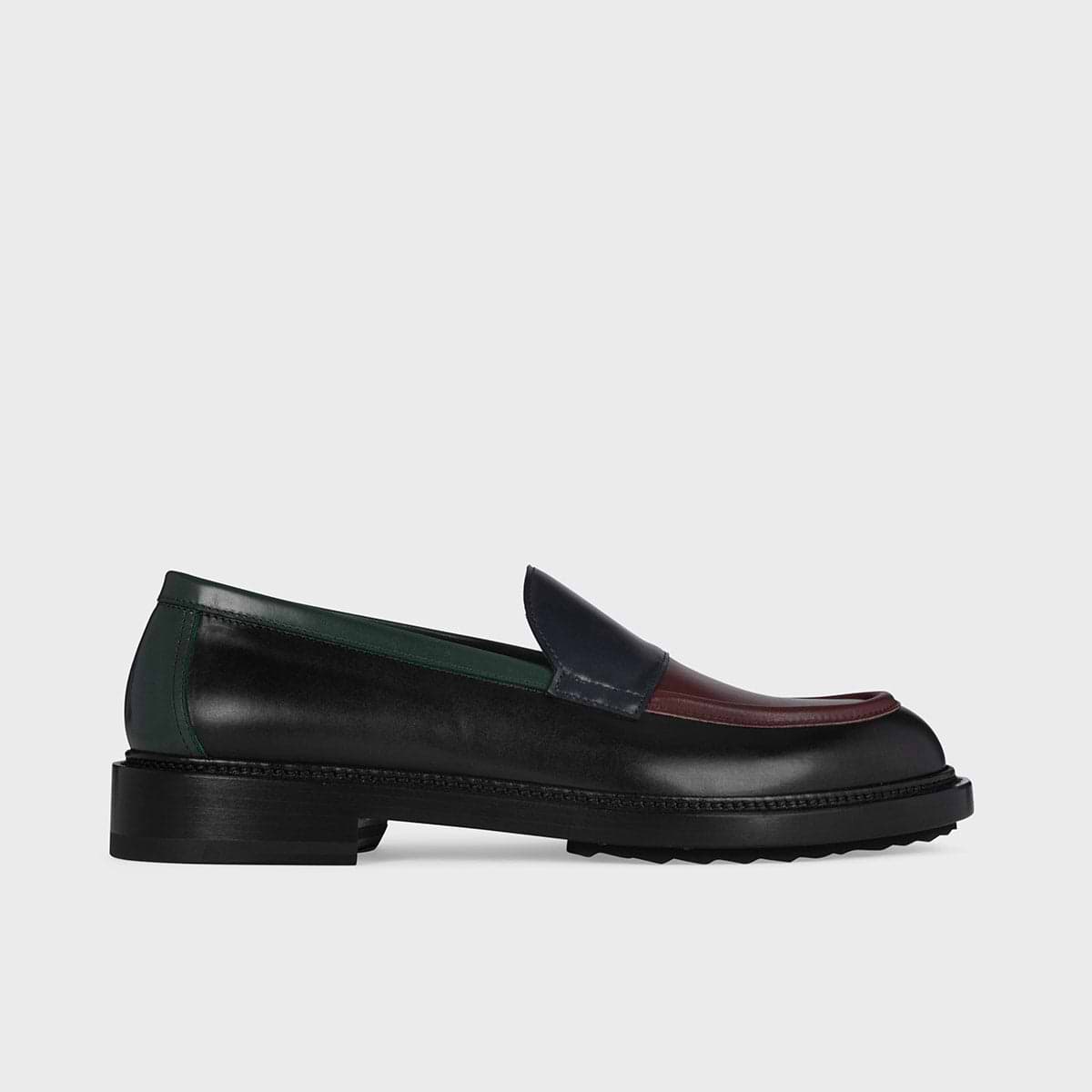JOHN loafers for men in black green navy leather PIERRE HARDY