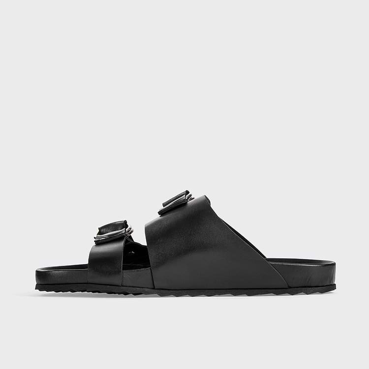 Pierre Hardy MULE PLATE BEACH RIDER, cuir de veau noir, vue 7
