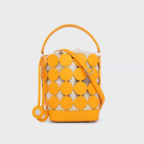 Pierre Hardy SAC SEAU BULLES, cuir d'agneau glacé mandarine