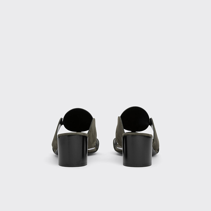 Pierre Hardy MULE À TALON BULLES, cuir de chevreau velours kaki, vue 4