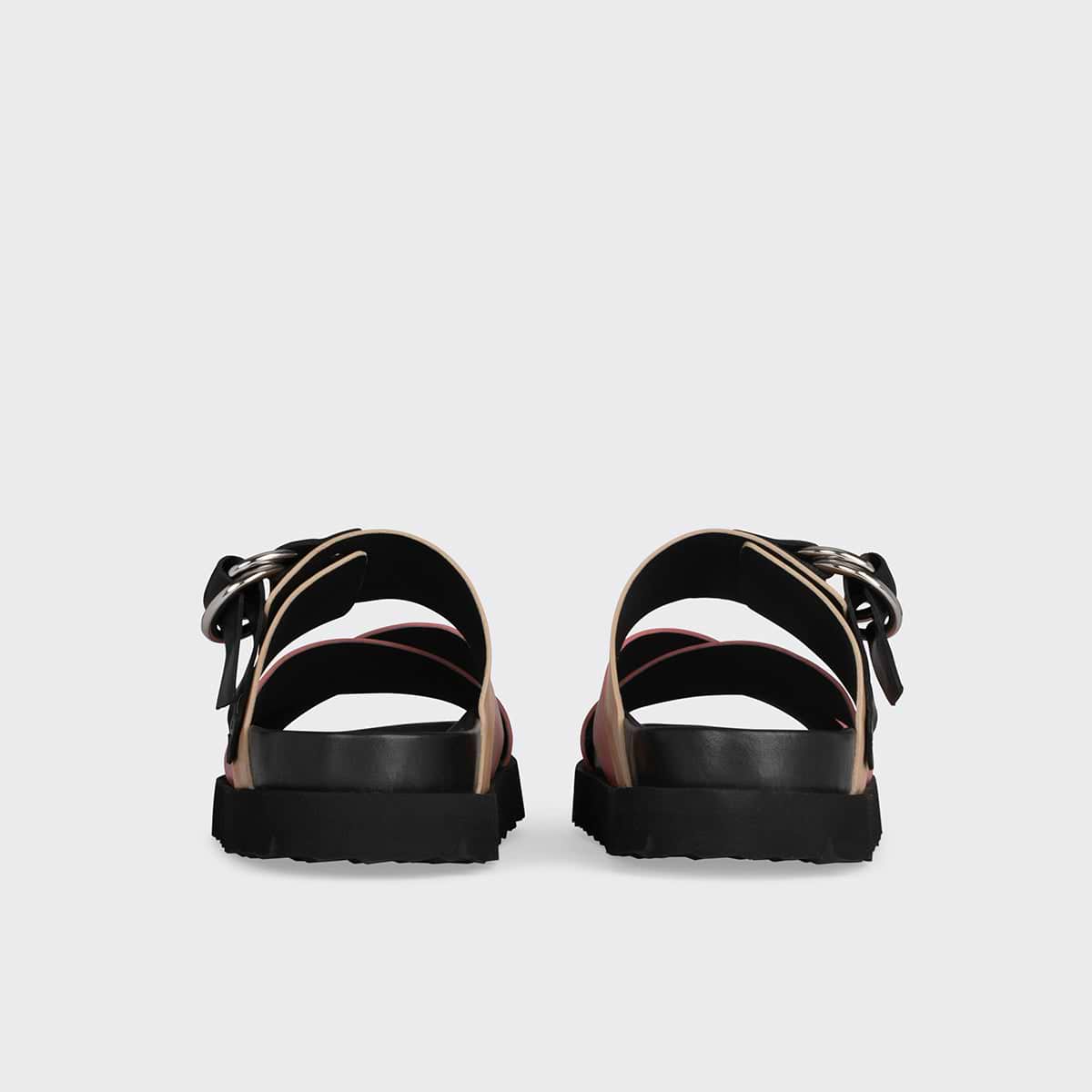 CROSS RIDER women's flat sandals in pink blush leather — PIERRE HARDY