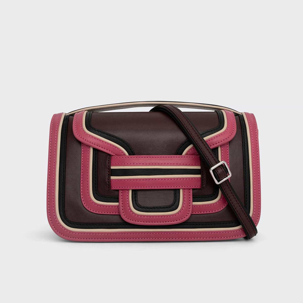 ALPHA MAXI handbag for women in burgundy, rosewood & black