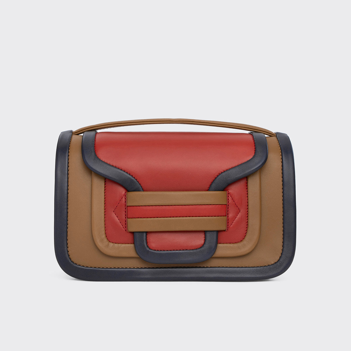 Pierre Hardy ALPHA MAXI HANDBAG, camel, navy and rust lambskin, vue 5