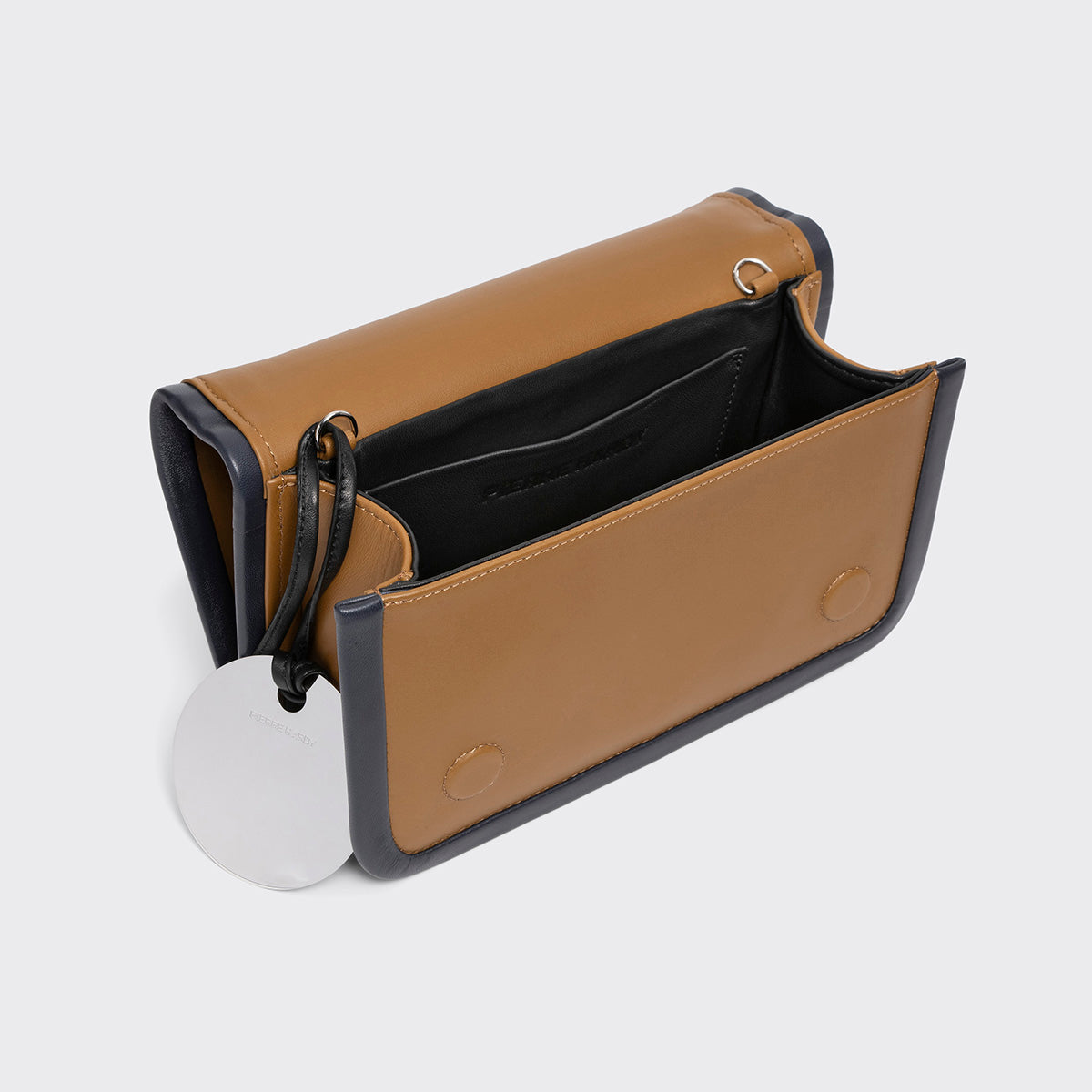 Pierre Hardy ALPHA MAXI HANDBAG, camel, navy and rust lambskin, vue 2